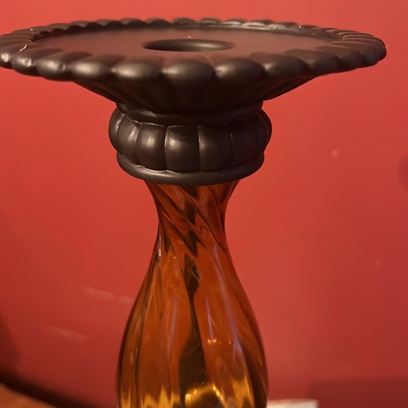 🆕 2 available- PartyLite Golden Amber Global Fusion Pillar Candle Holder NIB - Picture 11 of 12